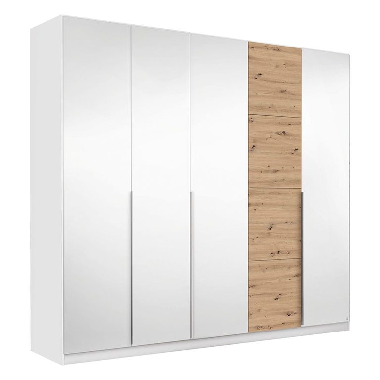 Rauch Bellezza 230cm 5 Door Wardrobe - Alpine White and Artisan Oak
