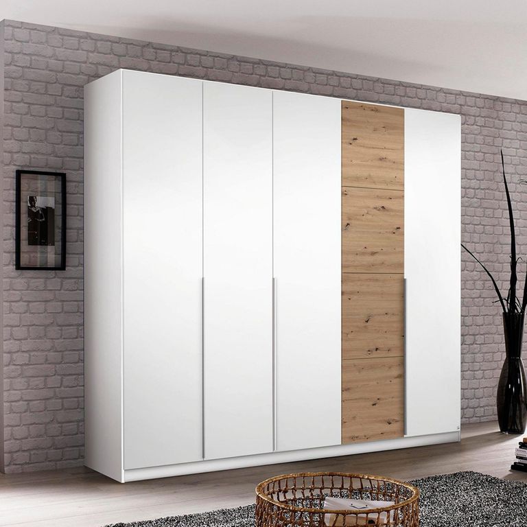 Rauch Bellezza 230cm 5 Door Wardrobe - Alpine White and Artisan Oak