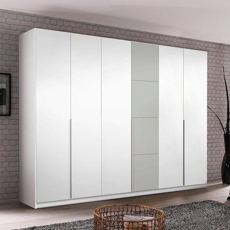 Rauch Bellezza 275cm 6 Door Wardrobe - Alpine White and Silk Grey