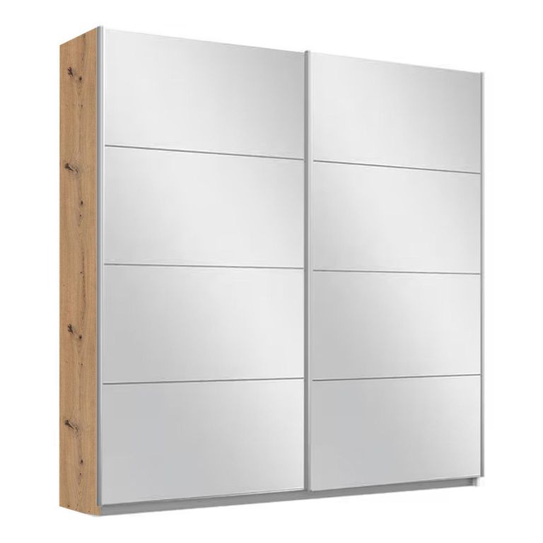Rauch Belluno 181cm 2 Door Sliding Mirrored Wardrobe - Artisan Oak