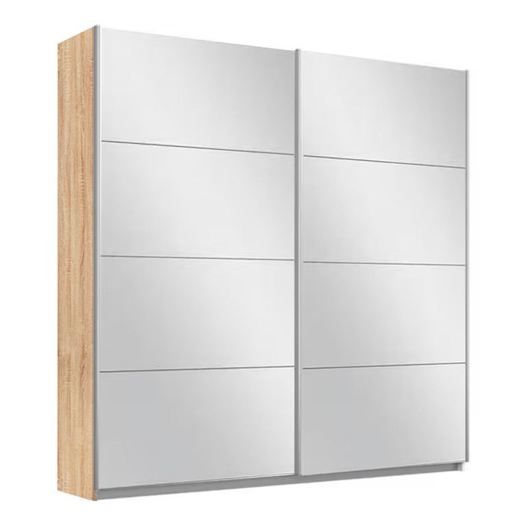 Rauch Belluno 181cm 2 Door Sliding Mirrored Wardrobe - Sonoma Oak