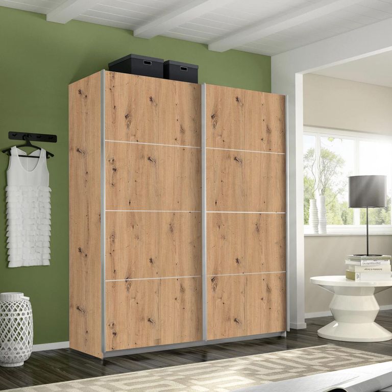 Rauch Belluno 181cm 2 Door Sliding Wardrobe - Artisan Oak