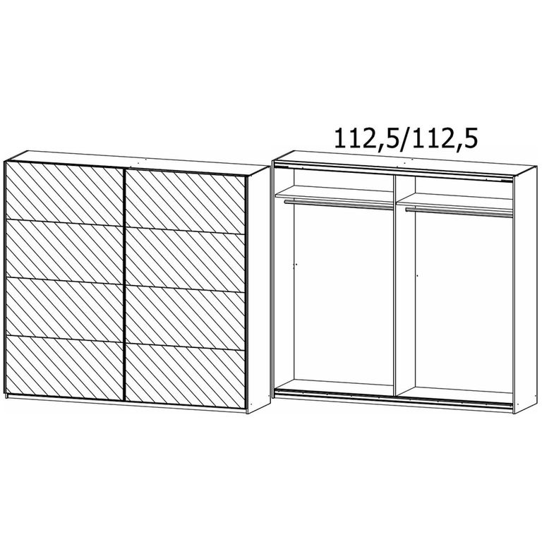 Rauch Belluno 226cm 2 Door Sliding Mirrored Wardrobe - Champagne