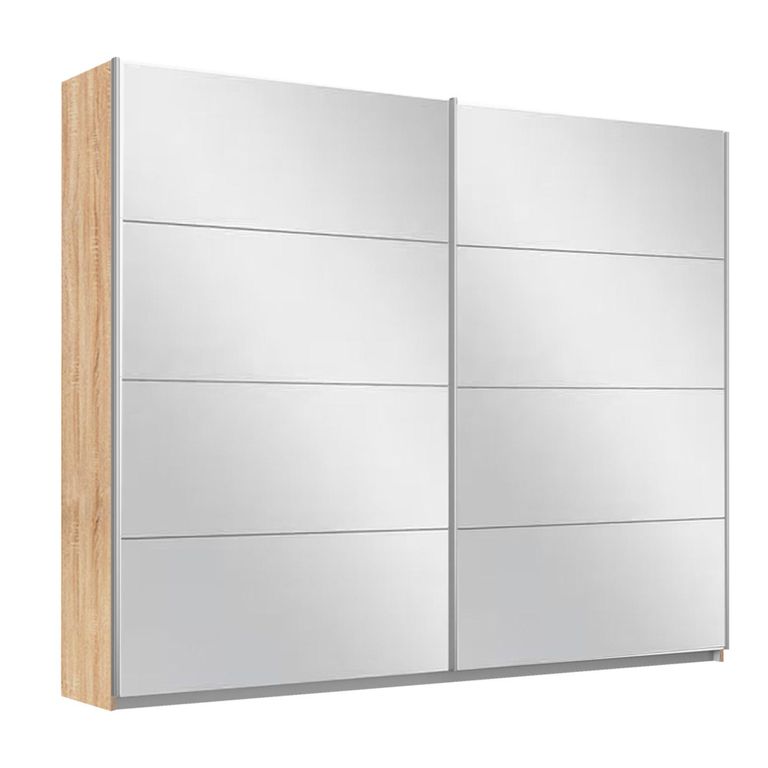 Rauch Belluno 226cm 2 Door Sliding Mirrored Wardrobe - Sonoma Oak