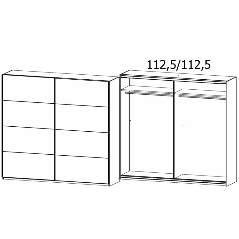 Rauch Belluno 226cm 2 Door Sliding Wardrobe - Champagne