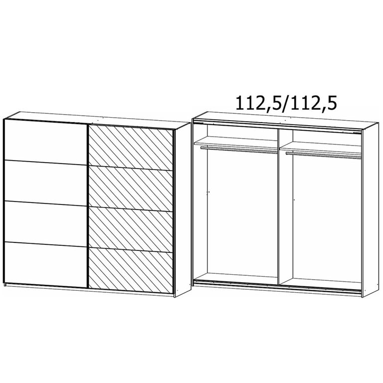 Rauch Belluno 226cm 2 Door Sliding Wardrobe with Mirror - Artisan Oak