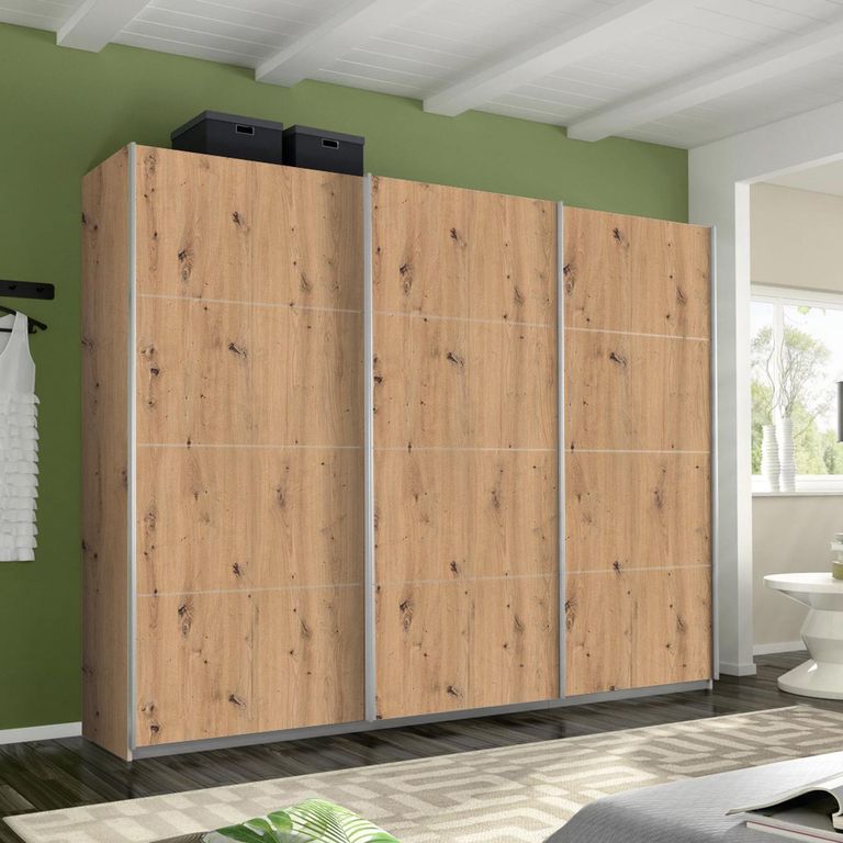 Rauch Belluno 271cm 3 Door Sliding Wardrobe - Artisan Oak