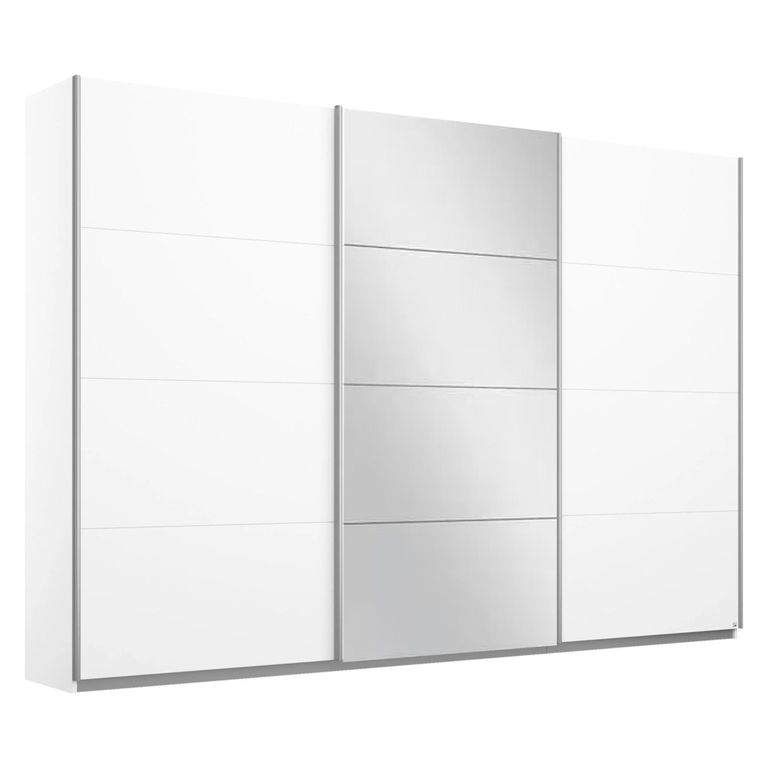 Rauch Belluno 271cm 3 Door Sliding Wardrobe with Mirror - Alpine White
