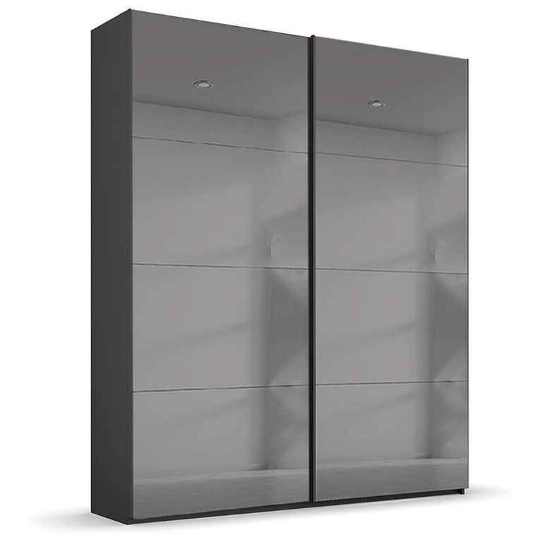 Beluga Extra Sliding Wardrobe - 137cm - 2 Door - Grey Mirrored - Graphite