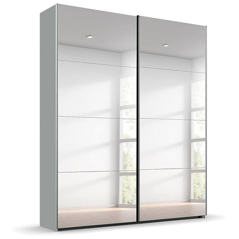 Beluga Extra Sliding Wardrobe - 137cm - 2 Door - Mirrored - Silk Grey