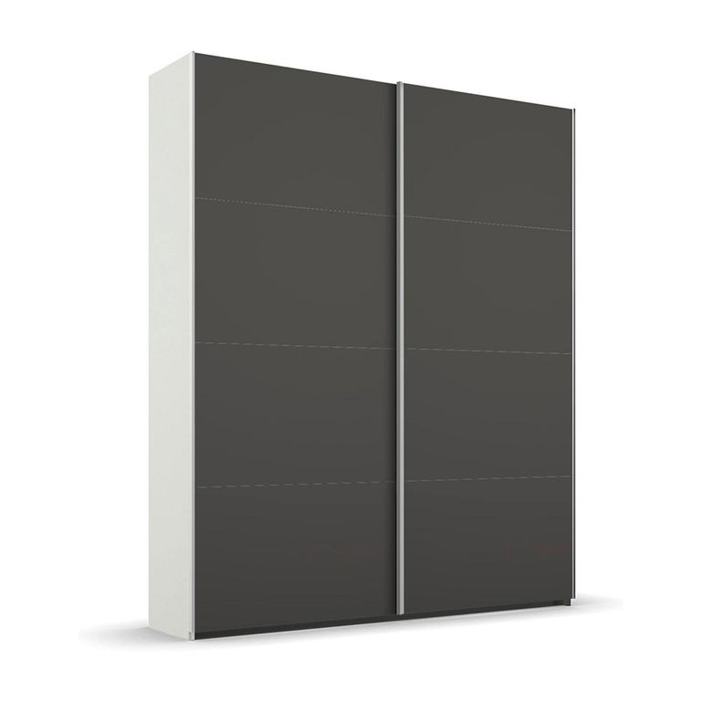 Beluga Extra Sliding Wardrobe - 137cm - 2 Door - Alpine White & Graphite