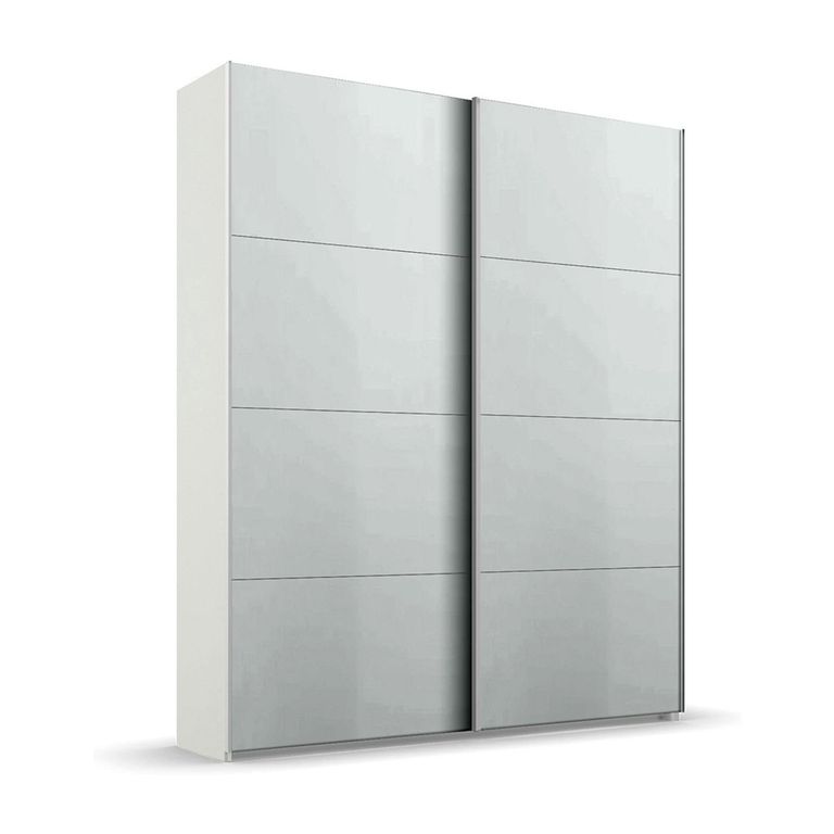 Beluga Extra Sliding Wardrobe - 137cm - 2 Door - Alpine White & Silk Grey