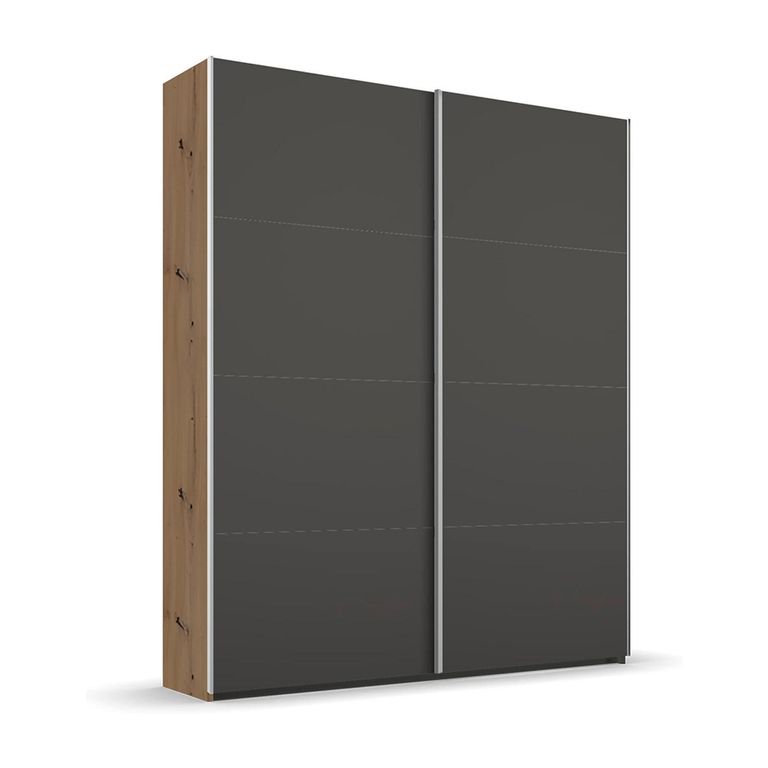 Beluga Extra Sliding Wardrobe - 137cm - 2 Door - Artisan Oak & Graphite