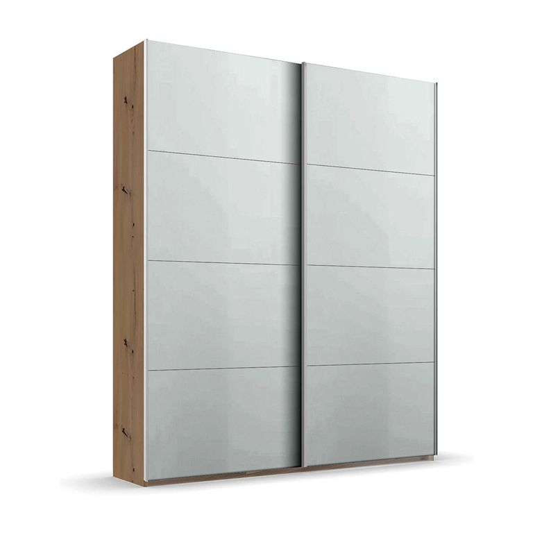 Beluga Extra Sliding Wardrobe - 137cm - 2 Door - Artisan Oak & Silk Grey