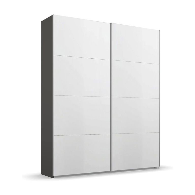 Beluga Extra Sliding Wardrobe - 137cm - 2 Door - Graphite & Alpine White