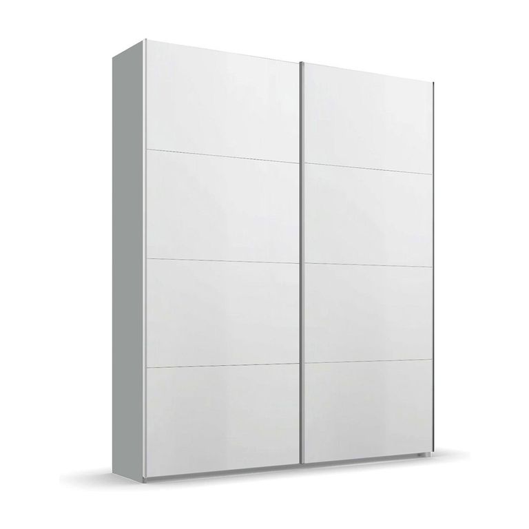 Beluga Extra Sliding Wardrobe - 137cm - 2 Door - Silk Grey & Alpine White