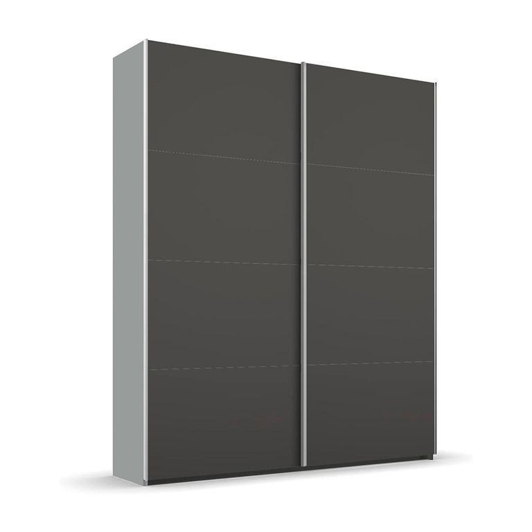 Beluga Extra Sliding Wardrobe - 137cm - 2 Door - Silk Grey & Graphite