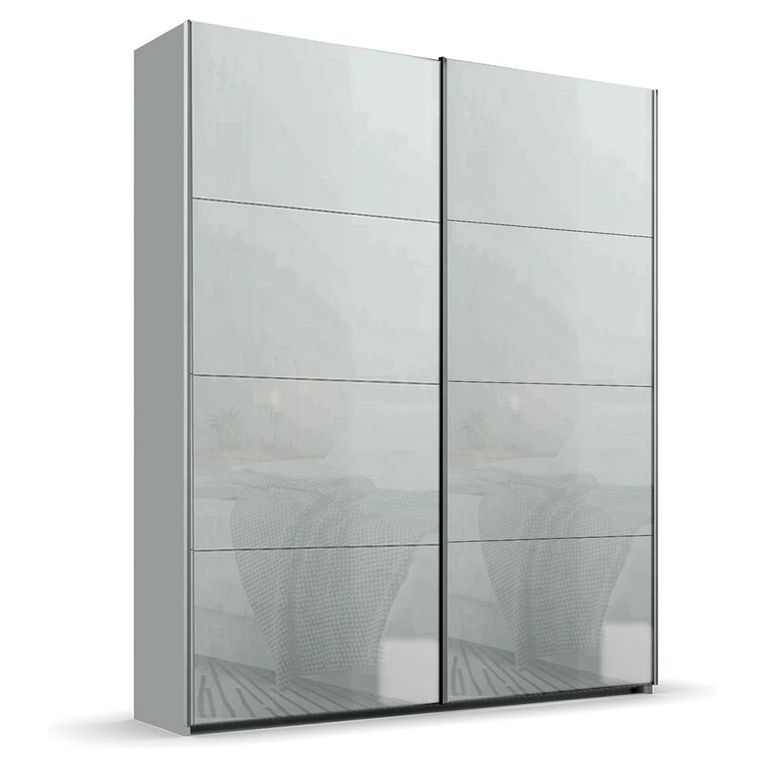 Rauch Beluga Extra 137cm 2 Door Sliding Wardrobe - Silk Grey and Silk Grey Glass