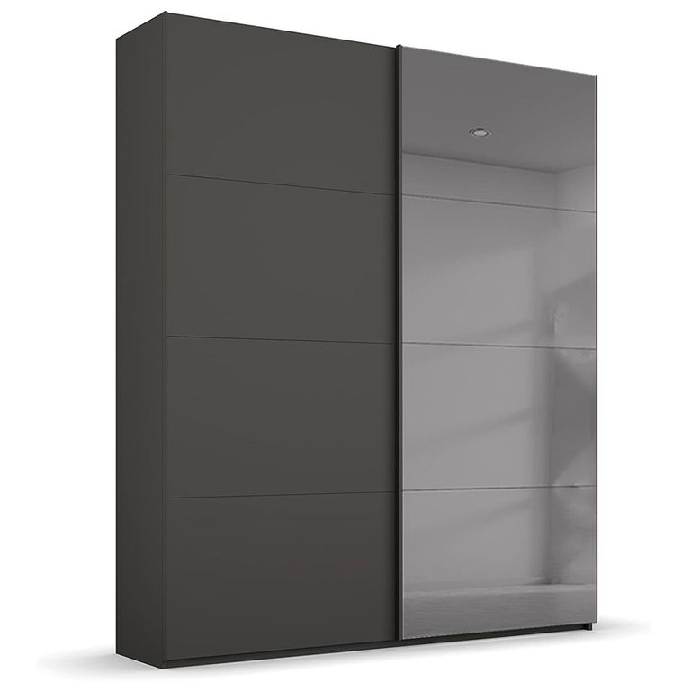 Rauch Beluga Extra 137cm 2 Door Sliding Wardrobe with Grey Mirror - Graphite