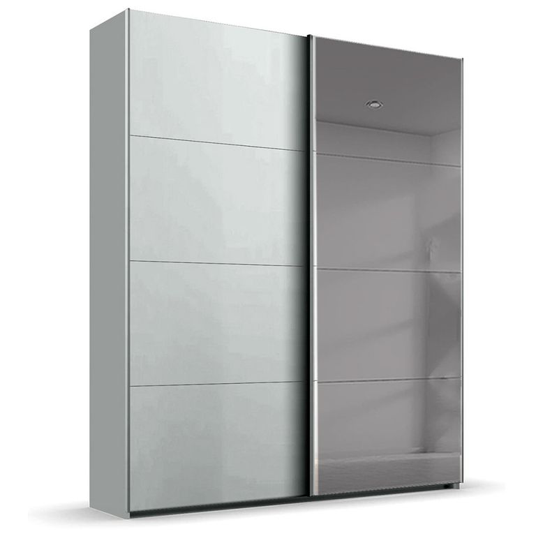 Rauch Beluga Extra 137cm 2 Door Sliding Wardrobe with Grey Mirror - Silk Grey