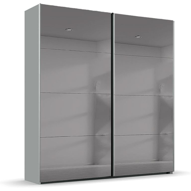 Rauch Beluga Extra 181cm 2 Door Sliding Grey Mirrored Wardrobe - Silk Grey