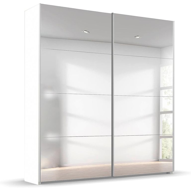 Beluga Extra Sliding Wardrobe - 181cm - 2 Door - Mirrored - Alpine White