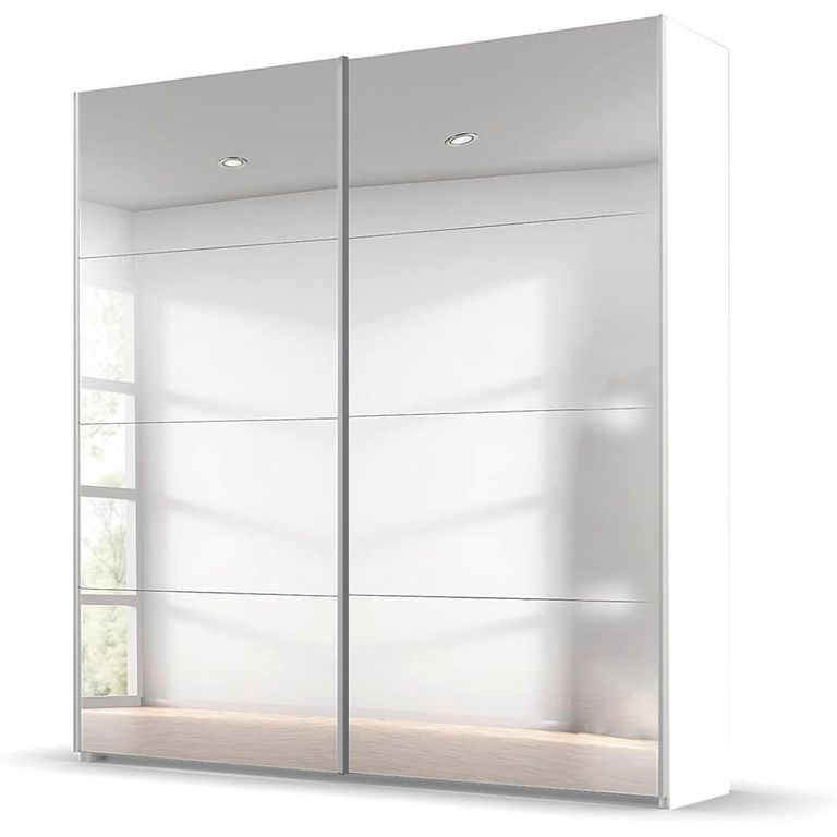 Beluga Extra Sliding Wardrobe - 181cm - 2 Door - Mirrored - Alpine White