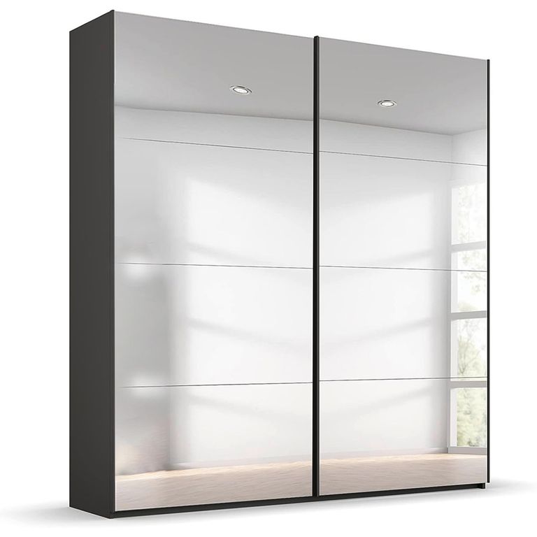 Beluga Extra Sliding Wardrobe - 181cm - 2 Door - Mirrored - Graphite