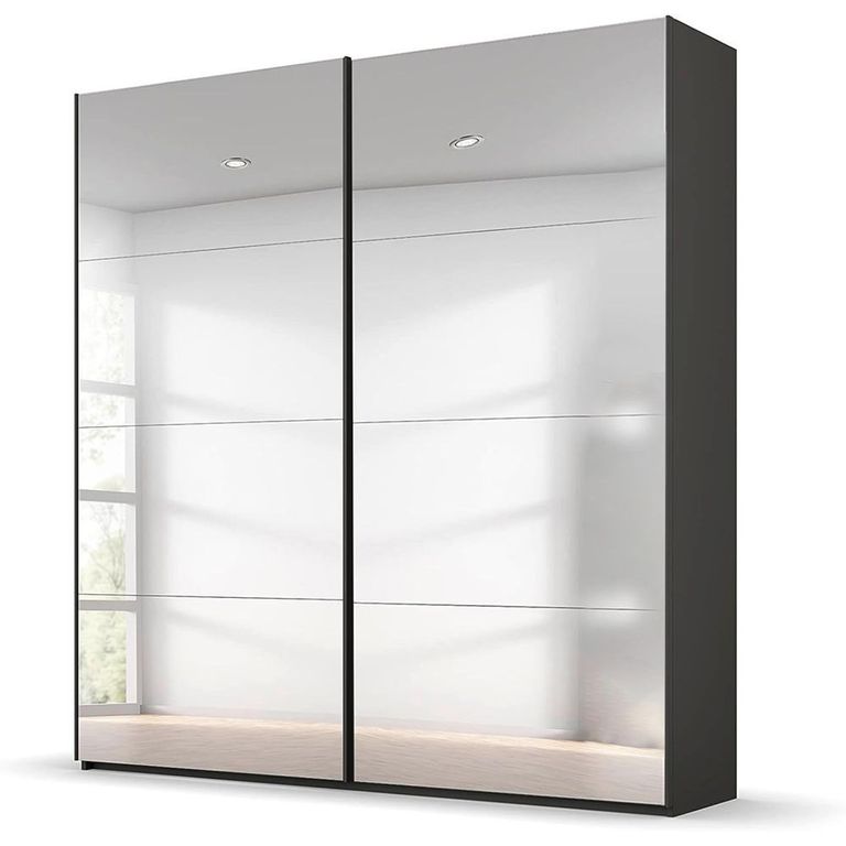 Beluga Extra Sliding Wardrobe - 181cm - 2 Door - Mirrored - Graphite