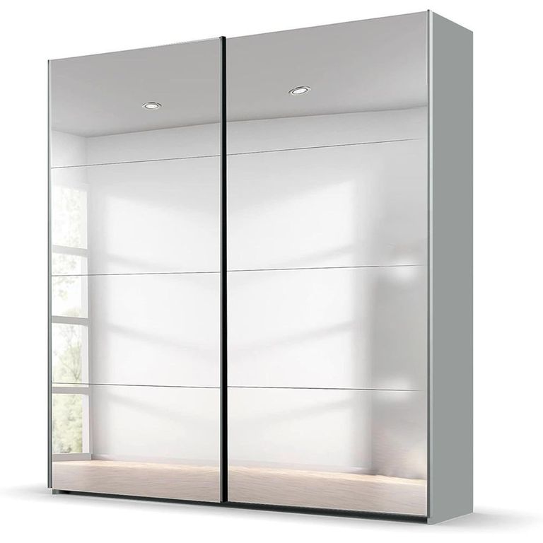 Beluga Extra Sliding Wardrobe - 181cm - 2 Door - Mirrored - Silk Grey
