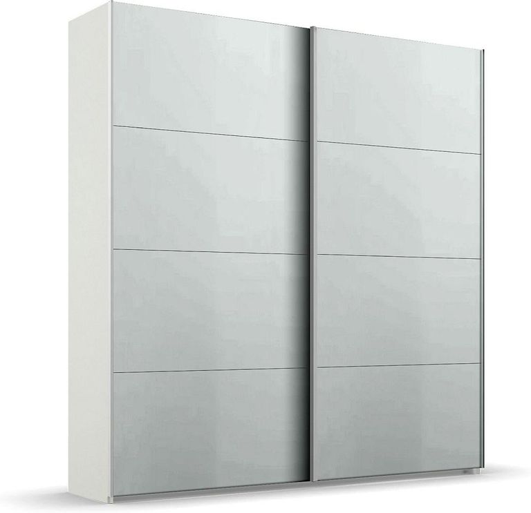 Beluga Extra Sliding Wardrobe - 181cm - 2 Door - Alpine White & Silk Grey