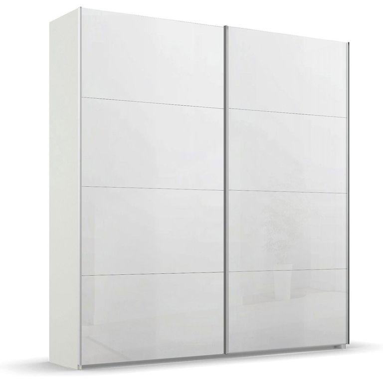 Beluga Extra Sliding Wardrobe - 181cm - 2 Door - Alpine White & White High Gloss