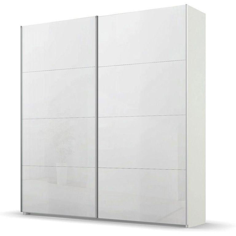 Beluga Extra Sliding Wardrobe - 181cm - 2 Door - Alpine White & White High Gloss
