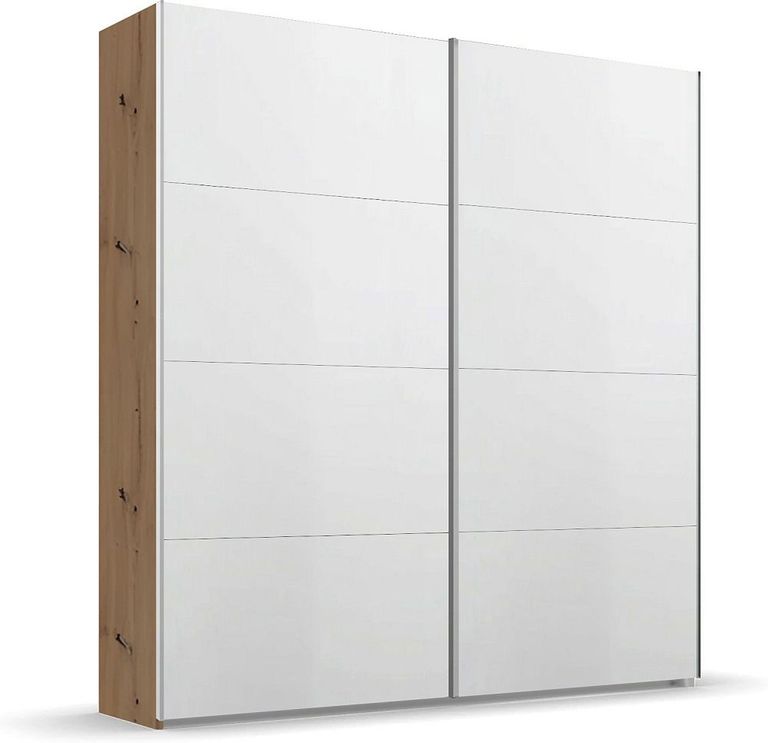 Beluga Extra Sliding Wardrobe - 181cm - 2 Door - Artisan Oak & Alpine White