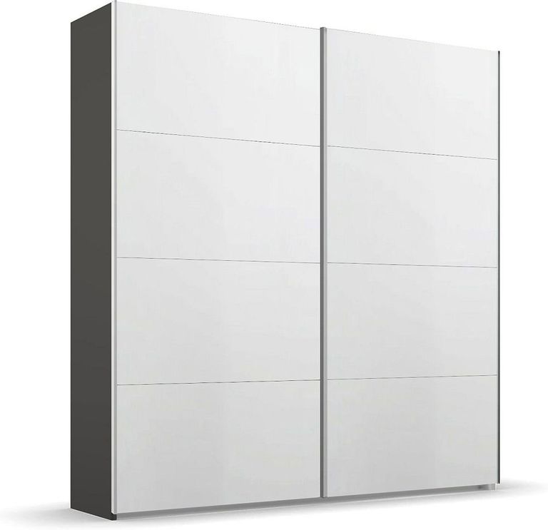 Beluga Extra Sliding Wardrobe - 181cm - 2 Door - Graphite & Alpine White