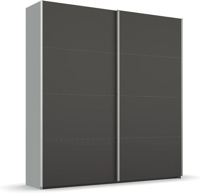 Beluga Extra Sliding Wardrobe - 181cm - 2 Door - Silk Grey & Graphite