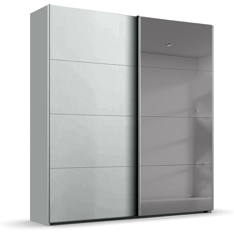 Rauch Beluga Extra 181cm 2 Door Sliding Wardrobe with Grey Mirror - Silk Grey