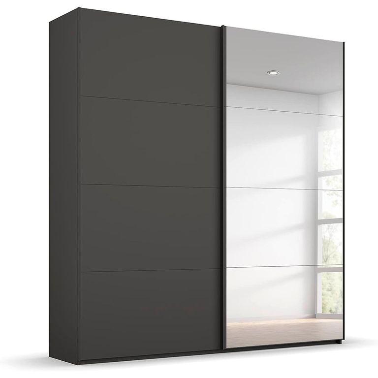 Beluga Extra Sliding Wardrobe - 181cm - 2 Door - Mirror - Graphite