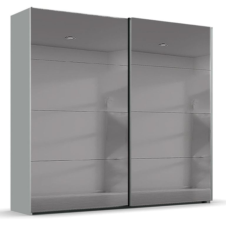 Rauch Beluga Extra 226cm 2 Door Sliding Grey Mirrored Wardrobe - Silk Grey