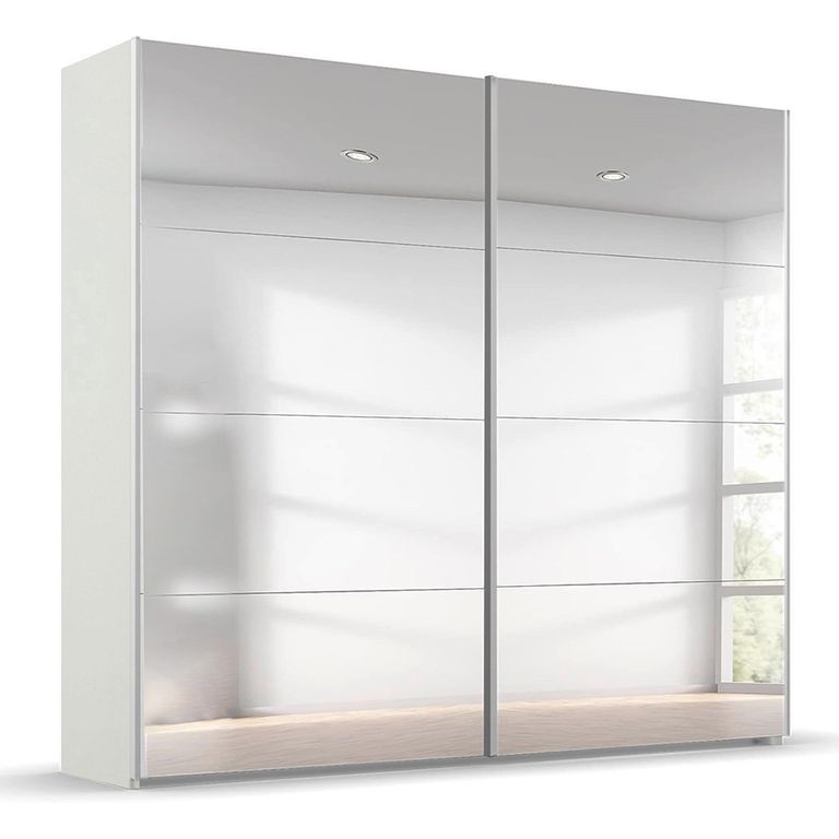 Beluga Extra Sliding Wardrobe - 226cm - 2 Door - Mirrored - Alpine White