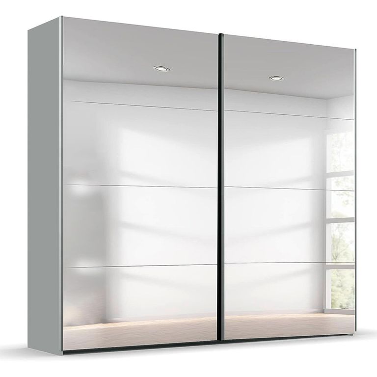 Beluga Extra Sliding Wardrobe - 226cm - 2 Door - Mirrored - Silk Grey