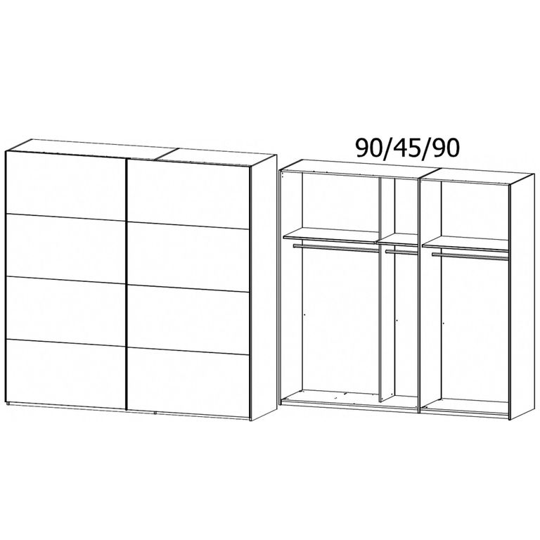 Beluga Extra Sliding Wardrobe - 226cm - 2 Door - Alpine White