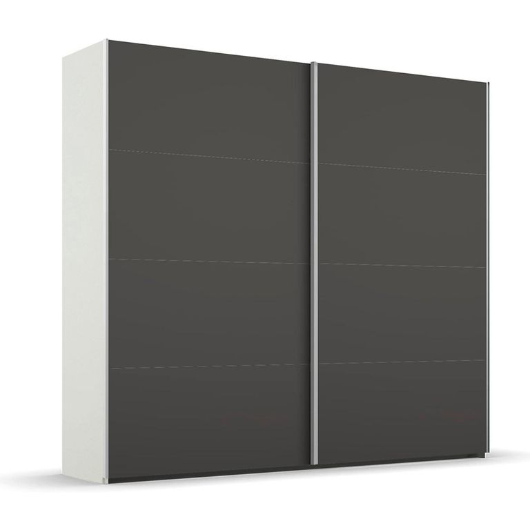 Beluga Extra Sliding Wardrobe - 226cm - 2 Door - Alpine White & Graphite