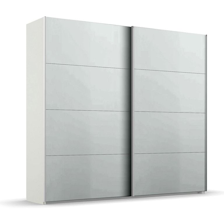 Beluga Extra Sliding Wardrobe - 226cm - 2 Door - Alpine White & Silk Grey