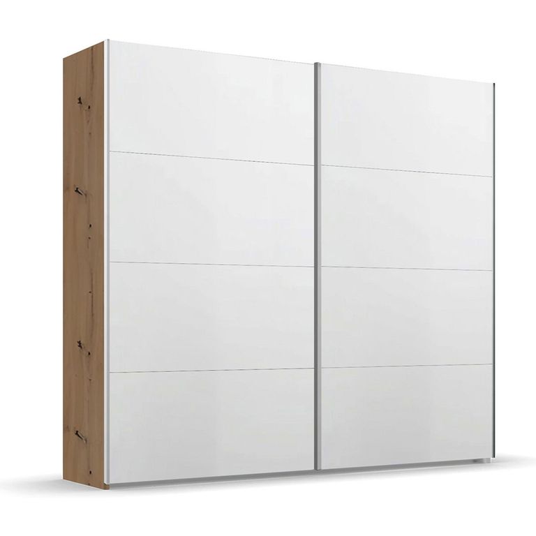 Beluga Extra Sliding Wardrobe - 226cm - 2 Door - Artisan Oak & Alpine White