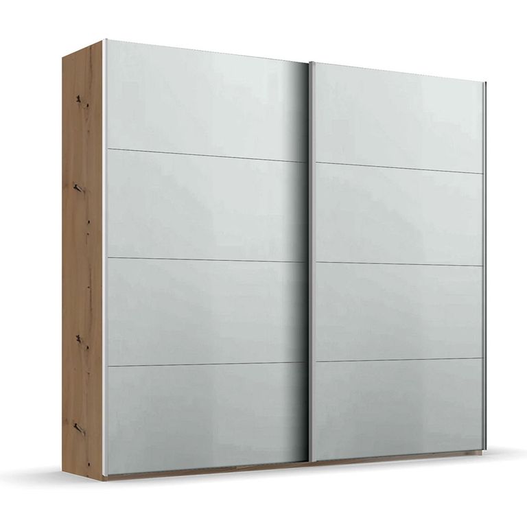 Beluga Extra Sliding Wardrobe - 226cm - 2 Door - Artisan Oak & Silk Grey