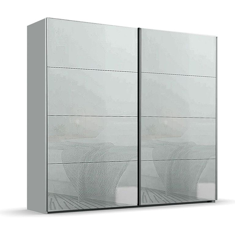 Rauch Beluga Extra 226cm 2 Door Sliding Wardrobe - Silk Grey and Silk Grey Glass