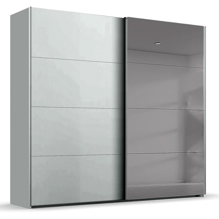 Rauch Beluga Extra 226cm 2 Door Sliding Wardrobe with Grey Mirror - Silk Grey