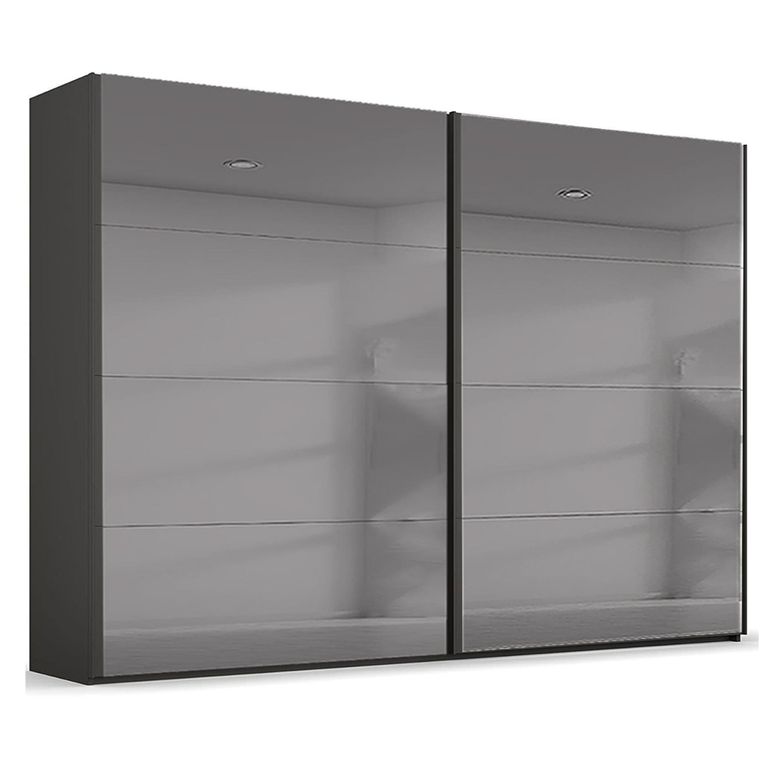 Rauch Beluga Extra 271cm 2 Door Sliding Grey Mirrored Wardrobe - Graphite