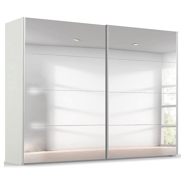 Beluga Extra Sliding Wardrobe - 271cm - 2 Door - Mirrored - Alpine White